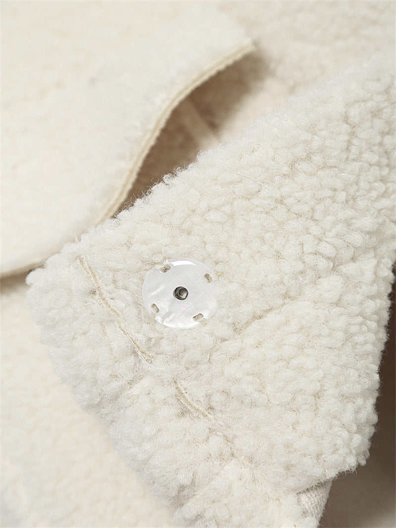 Ladies Single Breasted Solid Color Fleece Jacket - Bellarte Enchanté Ladies Single Breasted Solid Color Fleece Jacket